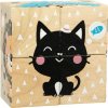 CUBIKA DŘEVO Baby kostky obrázkové Veselá zvířátka kubus set 4ks