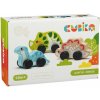 CUBIKA DŘEVO Baby veselí dinosauři zvířátko na kolečkách set 3ks