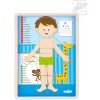 WOODY DŘEVO Puzzle kluk naučná skládačka set 13 dílků s podložkou