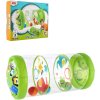 Válec baby nafukovací transparentní 43x20cm edukační set se 3 míčky pro miminko
