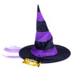 KARNEVAL Klobouk čarodějnický s fialovými vlasy *KARNEVALOVÝ DOPLNĚK*