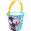 Pískový set Spiderman kyblík transparentní se sítkem a 2 nástroji