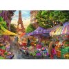 TREFL PUZZLE PREMIUM Čas na čaj Květinový trh Paříž 69x48cm 1000 dílků