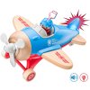 WOODY DŘEVO Letadlo baby s pilotem na baterie Světlo Zvuk
