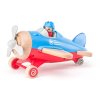WOODY DŘEVO Letadlo baby s pilotem na baterie Světlo Zvuk