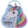 Pokladnička plechová kabelka jednorožec kovová kasička 3 barvy