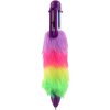 Pero plyšové 6ti barevná propiska duhová s třásněmi 6 barev