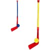 Hokejka dětská 74cm set hokejová hůl barevná s pukem mix barev plast