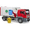 BRUDER 03761 Auto MAN TGS popeláři funkční model 1:16 set se 2 popelnicemi