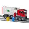 BRUDER 03761 Auto MAN TGS popeláři funkční model 1:16 set se 2 popelnicemi