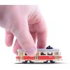 Tramvaj kovová mini 8,5cm retro volný chod český design v krabičce