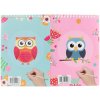 Vyškrabovací obrázky Sovička sešit 8 listů s nástrojem 2 druhy