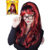 KARNEVAL Paruka červenočerná dospělá KARNEVALOVÝ DOPLNĚK