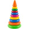 Pyramida s kroužky navlékací baby věžička barevná 2 druhy plast