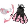 ACRA Šnorchlovací dětský set Maska Šnorchl Ploutve 3v1 růžový