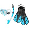 ACRA Šnorchlovací dětský set Maska Šnorchl Ploutve 36-41 světle modrý 3v1