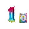 Balónek nafukovací - číslo 1 duhový