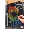 GRAFIX Obrázek vyškrabovací Kočka duhový kreativní set se škrabacím perem