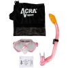 ACRA Šnorchlovací dětský set Maska Šnorchl 2v1 růžový