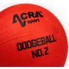 ACRA Míč Rubber Dodgeball vybíjená červený vel. 2