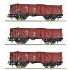 Roco Sada 3 ks otevřených nákladních vozů DR - 6600115