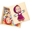 BINO DŘEVO Šatní skříň Máša a medvěd vkládací puzzle 18 dílků v boxu