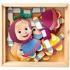 BINO DŘEVO Šatní skříň Máša a medvěd vkládací puzzle 18 dílků v boxu