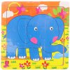 DŘEVO Puzzle zvířátka vkládací na desce 9 dílků 6 druhů