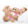 PLYŠ Baby usínáček medvídek 33cm růžový projektor na baterie Světlo Zvuk