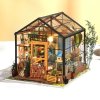 RoboTime 3D dřevěná skládačka Miniatura domečku Květinový skleník