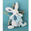 Doudou Dárková sada - Plyšový králíček s muchláčkem 25 cm modrá