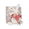 Doudou Dárková sada - Plyšový zajíček s muchláčkem 25 cm starorůžová