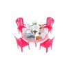 Nábytek pro panenky/stůl a židle s doplňky plast 12cm 3 barvy v blistru
