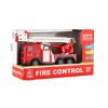 Auto hasiči plast 16cm na setrvačník na baterie se světlem se zvukem v krabici 21x13x9cm