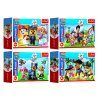 Minipuzzle 54 dílků Paw Patrol/Tlapková Patrola 4 druhy v krabičce 9x6x3cm 40ks v boxu