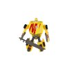 Transformer auto/robot plast 14cm žlutý na kartě 17x26x6cm