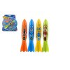 Torpédo pro potápění plast 13cm 4 barvy na kartě 17x18cm
