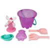 Sada na písek a k vodě plast kbelík, mlýnek s doplňky v síťce 20x19cm