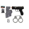 Vojenská sada 4ks plast pistole na setrvačník s doplňky na kartě 16,5x30cm