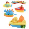 Lodička se zvířátkem baby natahovací do vody 12-14cm plave ve vodě 4 druhy