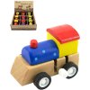 DŘEVO Mašinka barevná na klíček 7cm 3 barvy *DŘEVĚNÉ HRAČKY*