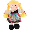 Panenka baby soft textilní hadrová v kroji 20cm látková s copánky