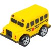 Antistresový strečový žlutý školní autobus měkký na mačkání a natahování