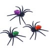 Zvířátko pavouk černý 7cm s barevnými třpytkami set 6ks Halloween