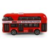 Autobus červený londýnský dvoupatrový double decker zpětný chod kov