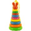 Pyramida s kroužky navlékací baby věžička barevná 2 druhy plast