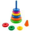 Pyramida s kroužky navlékací baby věžička barevná 2 druhy plast