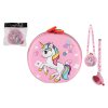 Kabelka/Peněženka jednorožec dětská se šňůrkou látka 14cm v sáčku