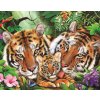 Diamantové malování - Rodinka tygrů 30 x 40 cm