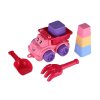 Sada na písek 6ks plast auto na volný chod s doplňky 2 barvy v síťce 16x13x21cm 12m+
